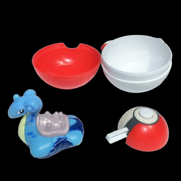 1999 Pokemon Blue Lapras Burger King Toy w/ Poke’ Launcher Nintendo Poke Ball - Picture 7 of 10